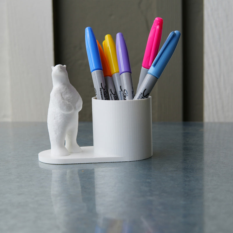 Polar bear pen holder